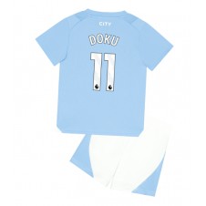 Manchester City Jeremy Doku #11 Hjemmedraktsett Barn 2023-24 Kortermet (+ korte bukser)